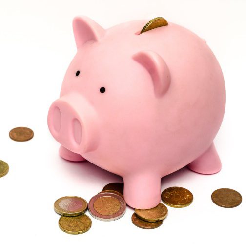 Sparschwein mit Münzen für die Finanzierung